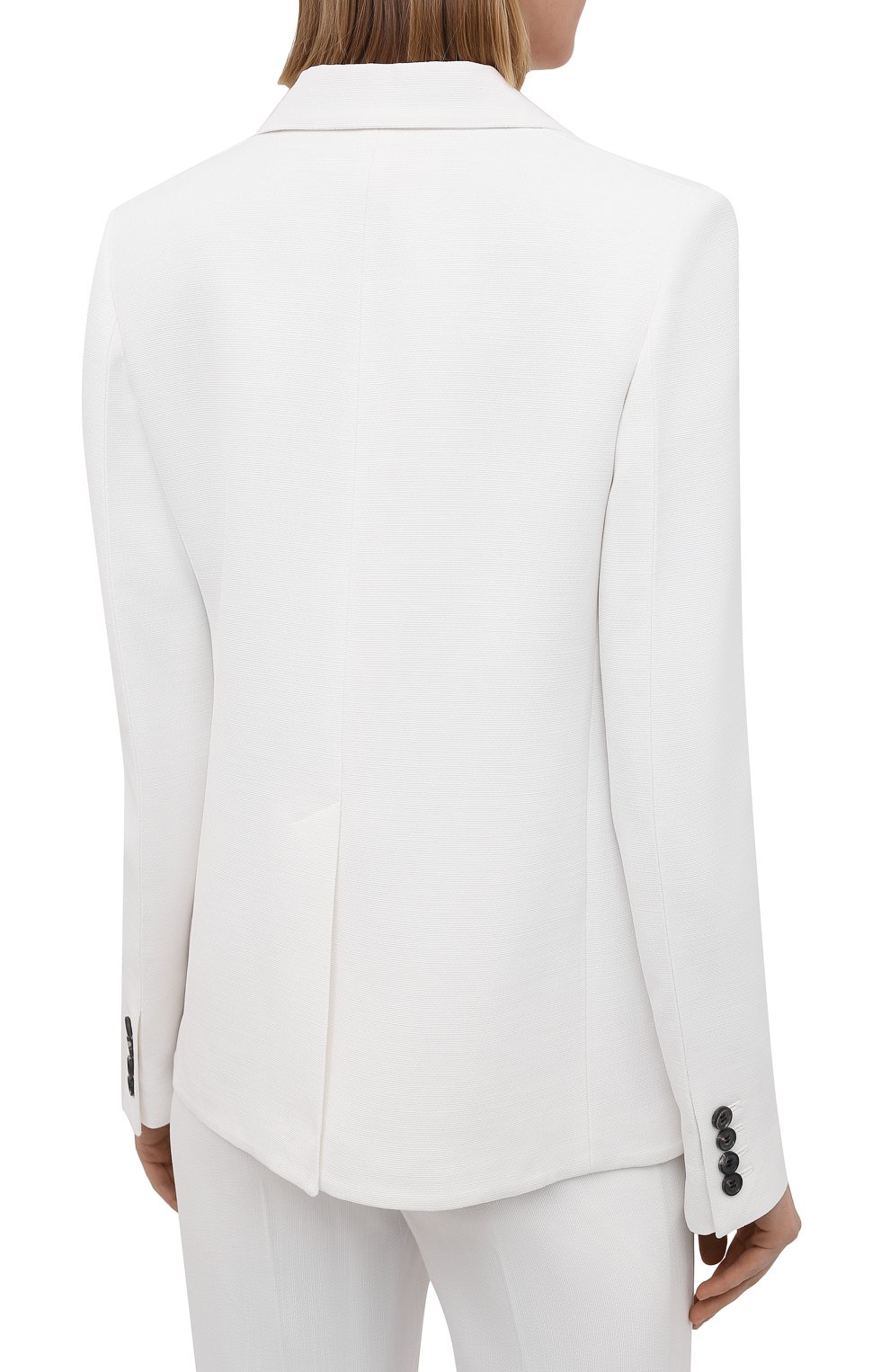 Жакет из вискозы VICTORIA BECKHAM белого цвета по цене 199500 руб., арт. 1221WJK002539D, фото 4 Жакет из вискозы VICTORIA BECKHAM, арт. 1221WJK002539D, фото 4