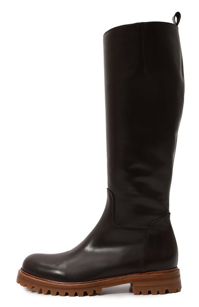 Кожаные сапоги KITON темно-коричневого цвета по цене 103000 руб., арт. D56809NX0602, фото 4 Кожаные сапоги KITON, арт. D56809NX0602, фото 4