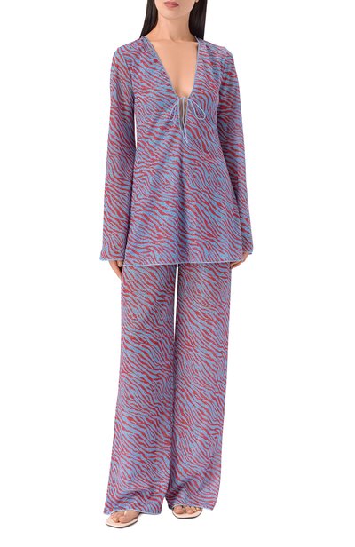 Брюки OSEREE голубого цвета по цене 48650 руб., арт. LPF257/PRINTED LUREX, фото 2 Брюки OSEREE, арт. LPF257/PRINTED LUREX, фото 2