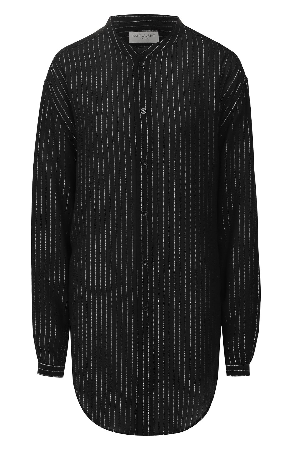 Рубашка из вискозы SAINT LAURENT черного цвета по цене 150000 руб., арт. 605378/Y852T, фото 1 Рубашка из вискозы SAINT LAURENT, арт. 605378/Y852T, фото 1