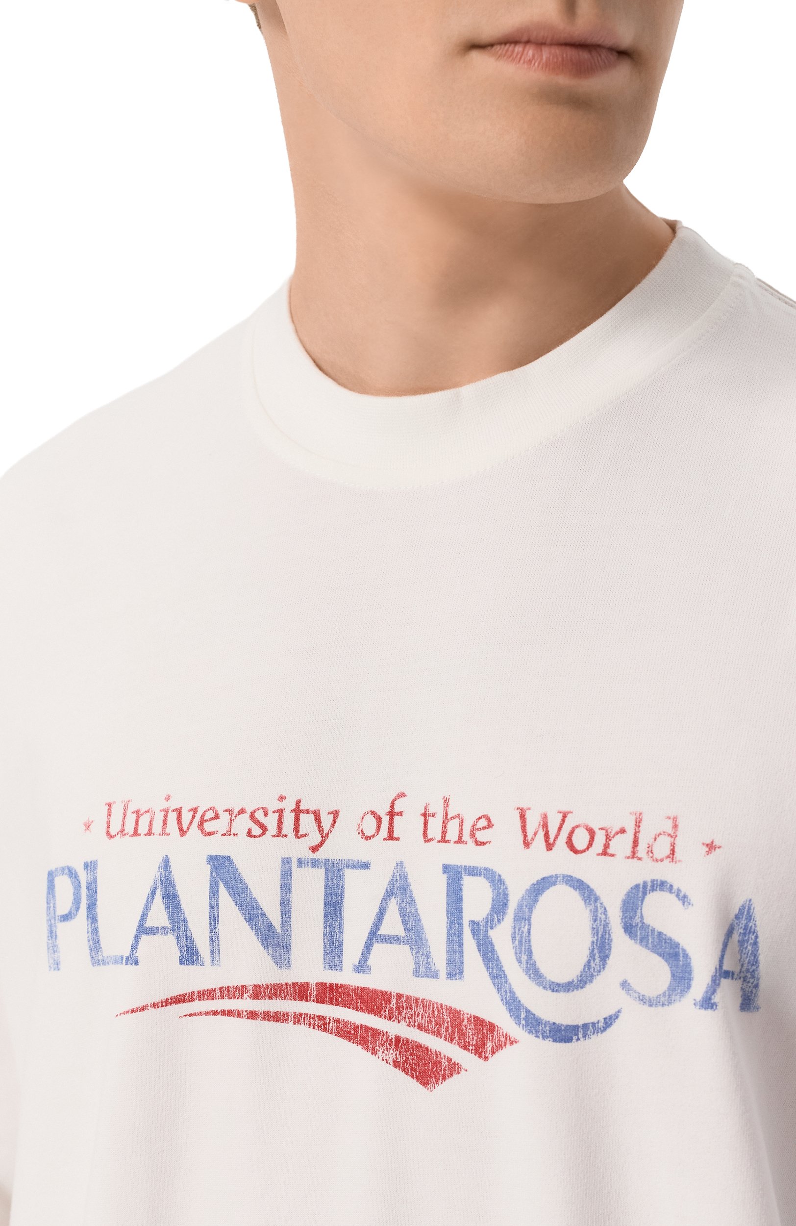 Хлопковая футболка PLANTA ROSA белого цвета по цене 13500 руб., арт. PR/T01/UNIVERSITY/220VELVET, фото 6 Хлопковая футболка PLANTA ROSA, арт. PR/T01/UNIVERSITY/220VELVET, фото 6