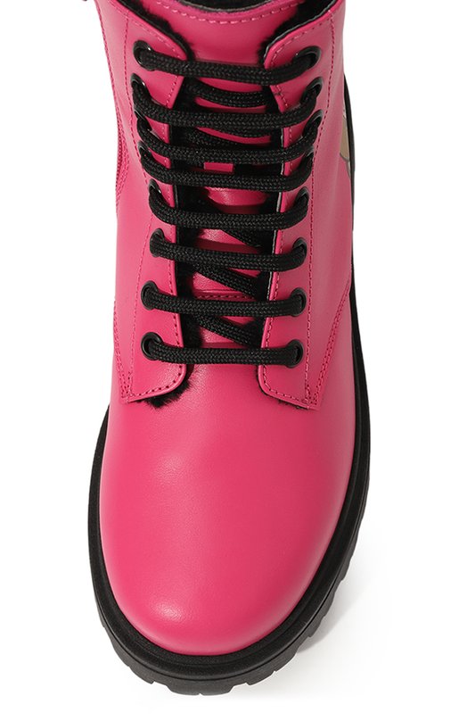 Кожаные ботинки Moschino Розовый, фото 4