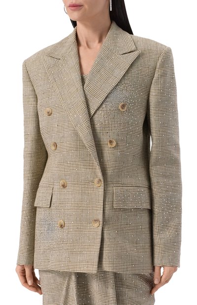 Жакет из вискозы и хлопка с отделкой стразами GIUSEPPE DI MORABITO, арт. 04SSJA112C 04427, фото 3