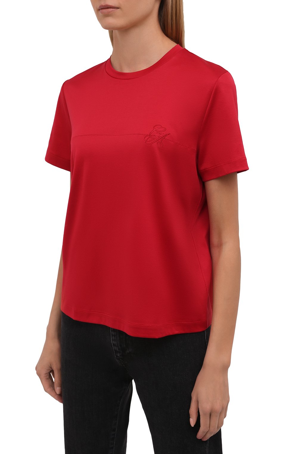 Хлопковая футболка GIORGIO ARMANI красного цвета по цене 38800 руб., арт. 6KAM57/AJVIZ, фото 3 Хлопковая футболка GIORGIO ARMANI, арт. 6KAM57/AJVIZ, фото 3