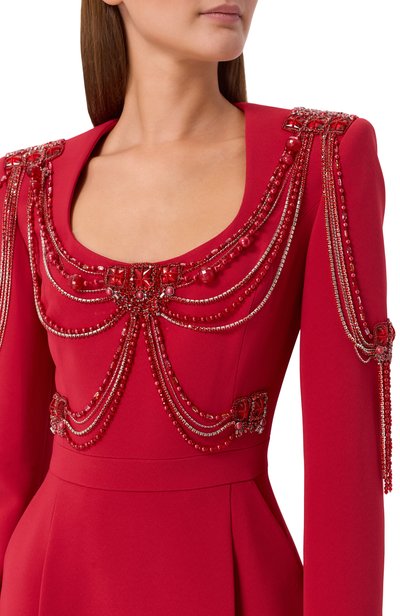 Платье ZUHAIR MURAD красного цвета по цене 460500 руб., арт. PDR26014/CRCA022, фото 4 Платье ZUHAIR MURAD, арт. PDR26014/CRCA022, фото 4