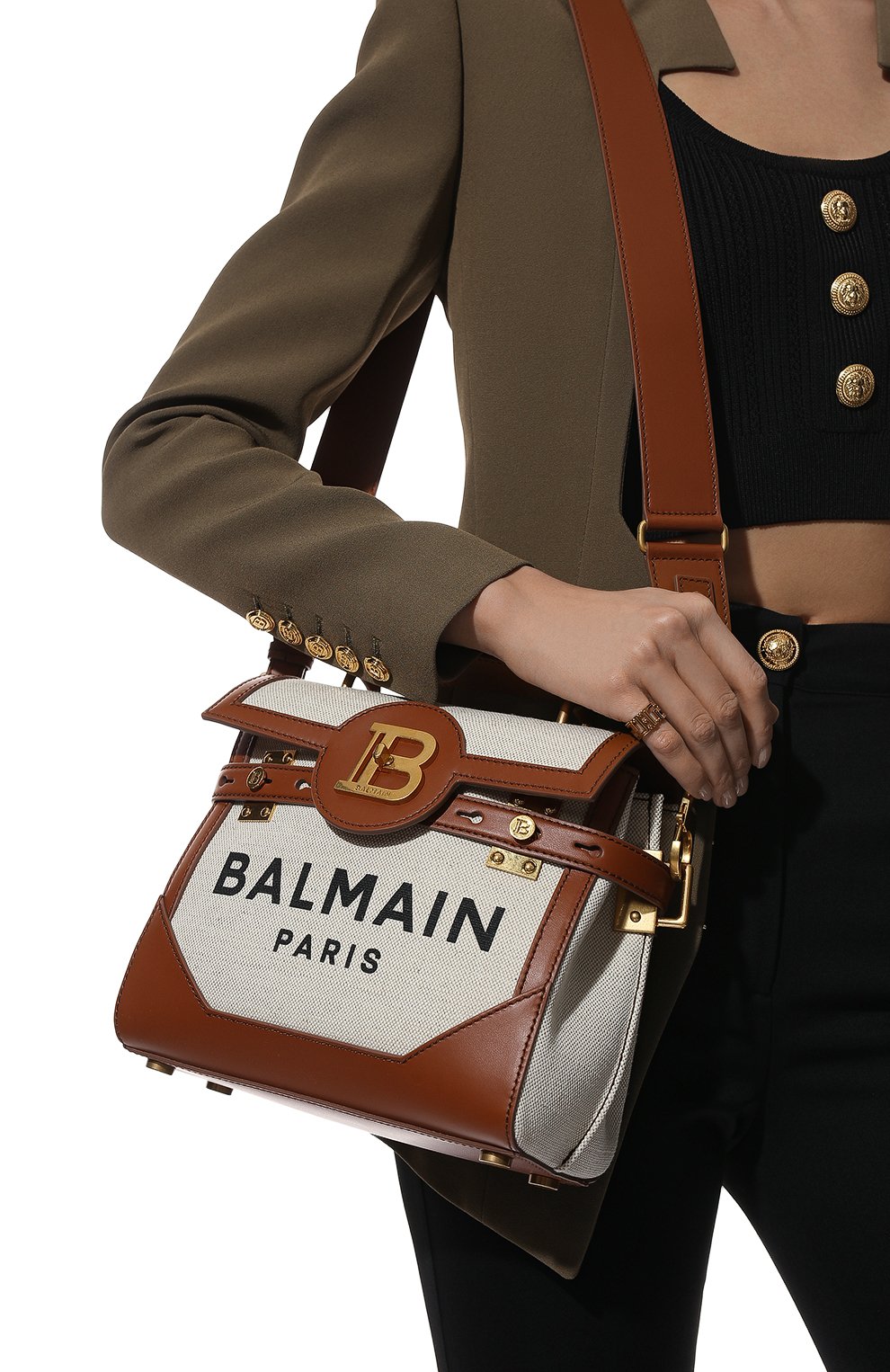Сумка buzz 23 BALMAIN коричневого цвета по цене 175000 руб., арт. XN1DB530/TCFN, фото 6 Сумка buzz 23 BALMAIN, арт. XN1DB530/TCFN, фото 6