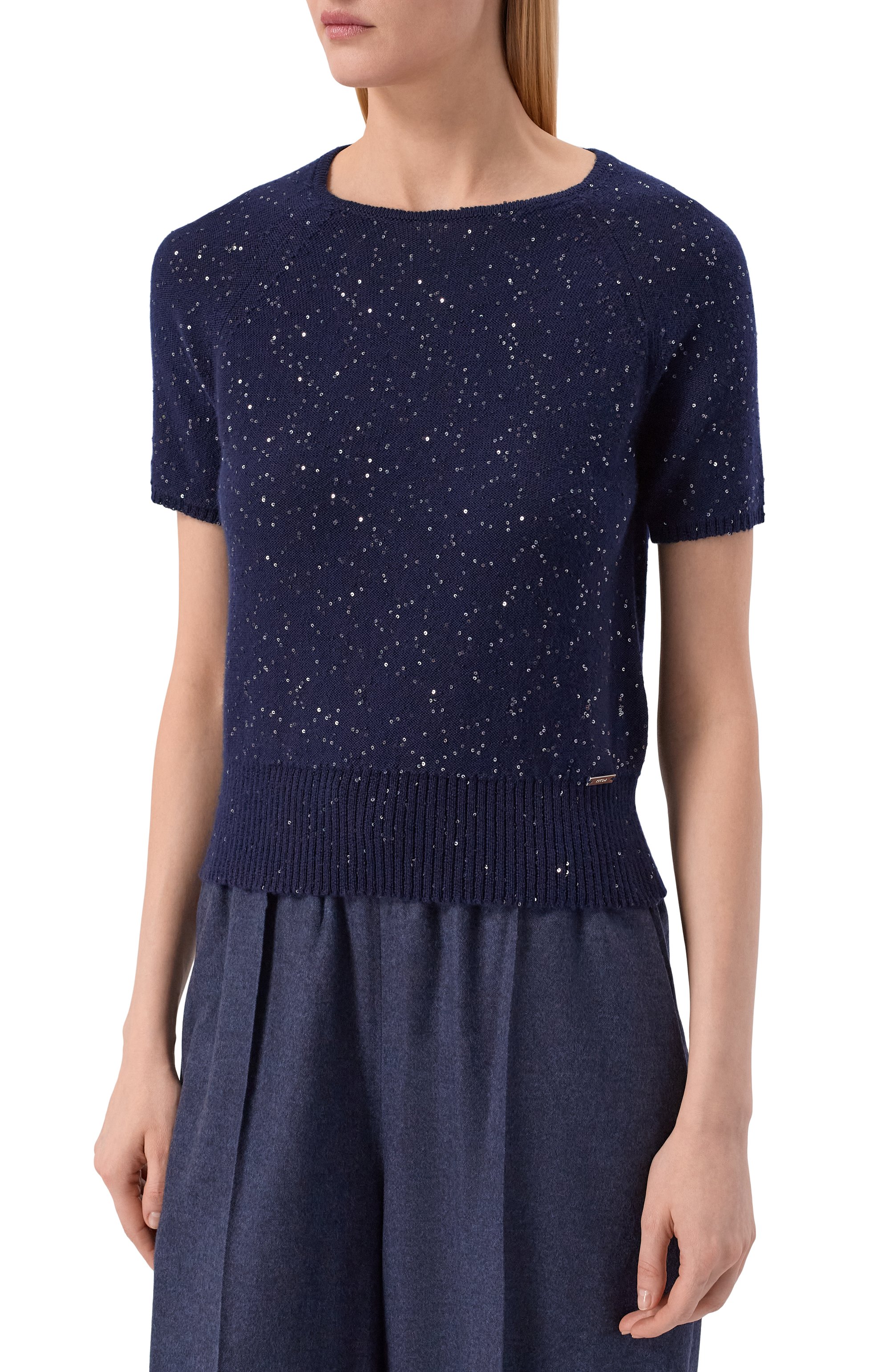 Кашемировый пуловер KITON синего цвета по цене 209500 руб., арт. D6175621093, фото 3 Кашемировый пуловер KITON, арт. D6175621093, фото 3