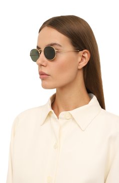 Женские солнцезащитные очки RAY-BAN зеленого цвета, арт. 3547N-001 | Фото 2 (Кросс-КТ: С/з-унисекс; Региональные ограничения белый список (Axapta Mercury): Не проставлено; Нос: Не проставлено; Тип очков: С/з; Материал: Металл; Очки форма: Овальные; Оптика Гендер: оптика-унисекс)