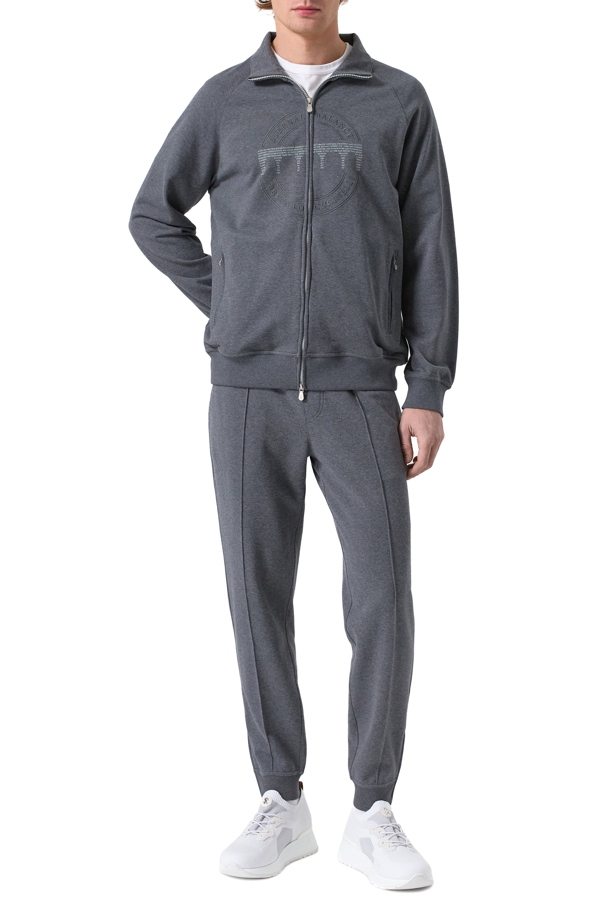 Хлопковая толстовка BRUNELLO CUCINELLI темно-серого цвета по цене 174500 руб., арт. MM8363140G, фото 2 Хлопковая толстовка BRUNELLO CUCINELLI, арт. MM8363140G, фото 2