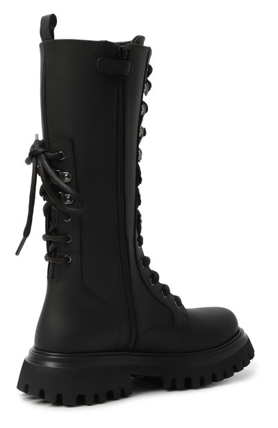 Кожаные ботинки DOLCE & GABBANA черного цвета по цене 84200 руб., арт. D11342/A6379/32-36, фото 3 Кожаные ботинки DOLCE & GABBANA, арт. D11342/A6379/32-36, фото 3