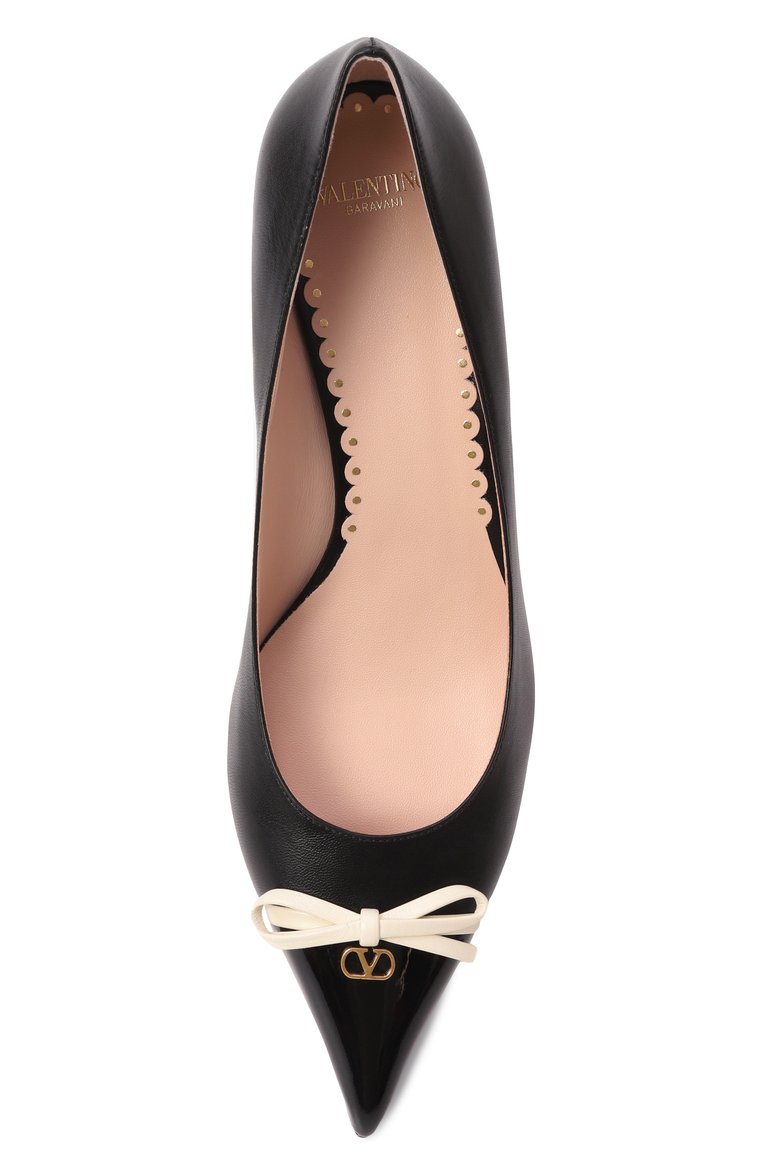 Женские кожаные туфли bepointy 45 VALENTINO черного цвета, арт. 6W2S0LQ0/DAL | Фото 6 (Материал внутренний: Натуральная кожа; Материал внешний: Натуральная кожа; Каблук высота: Низкий; Подошва: Плоская; Каблук тип: Kitten heel; Автоматизация ТО: Проставлено; Автоматизация состава: Проставлено)