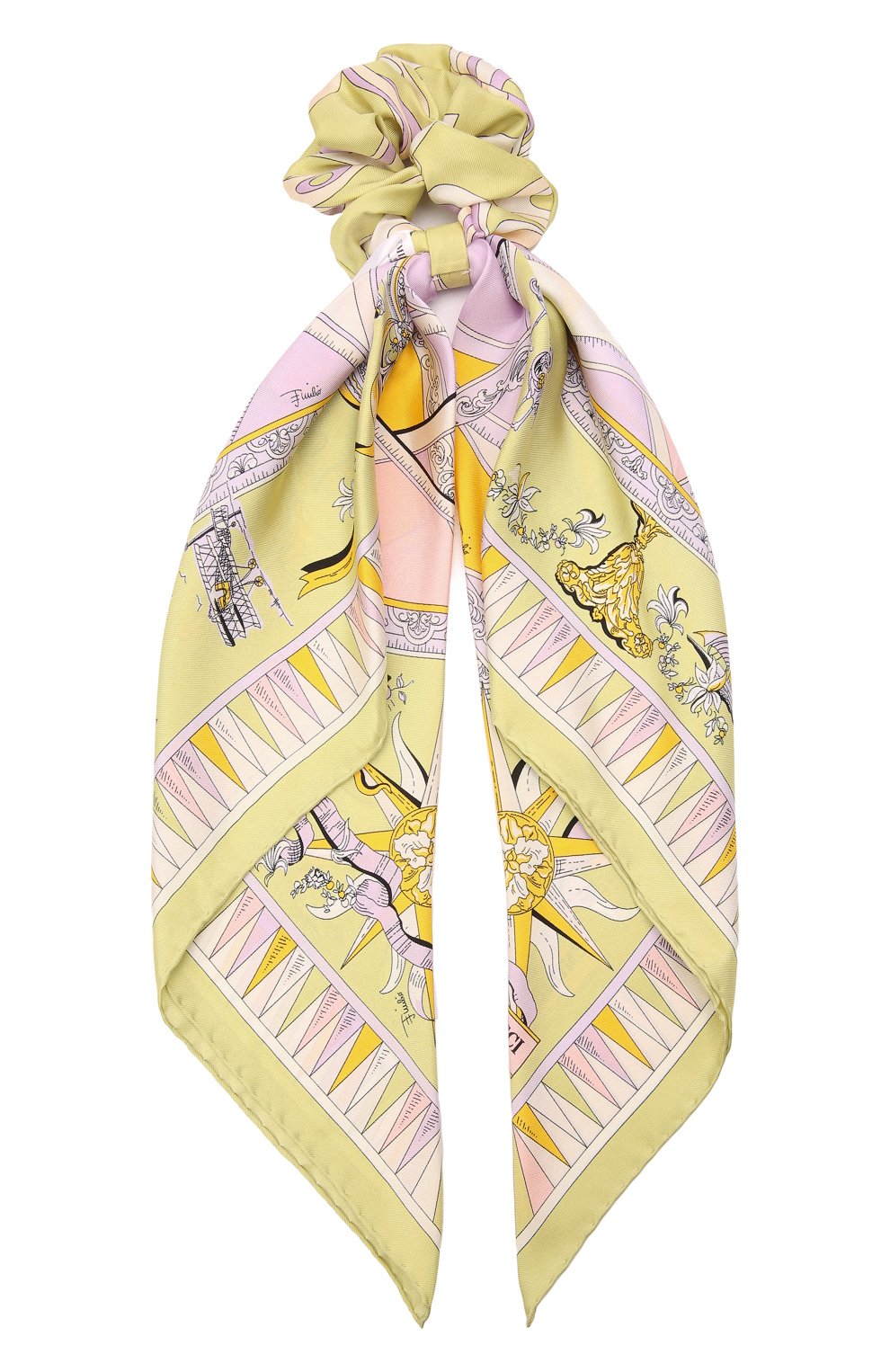 Шелковая резинка для волос EMILIO PUCCI желтого цвета по цене 22050 руб., арт. 2EAI41/2EC28, фото 1 Шелковая резинка для волос EMILIO PUCCI, арт. 2EAI41/2EC28, фото 1
