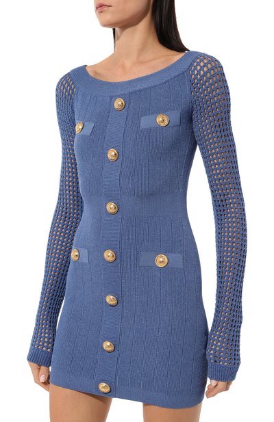 Платье из вискозы BALMAIN, арт. AF0R8398KE17, фото 3