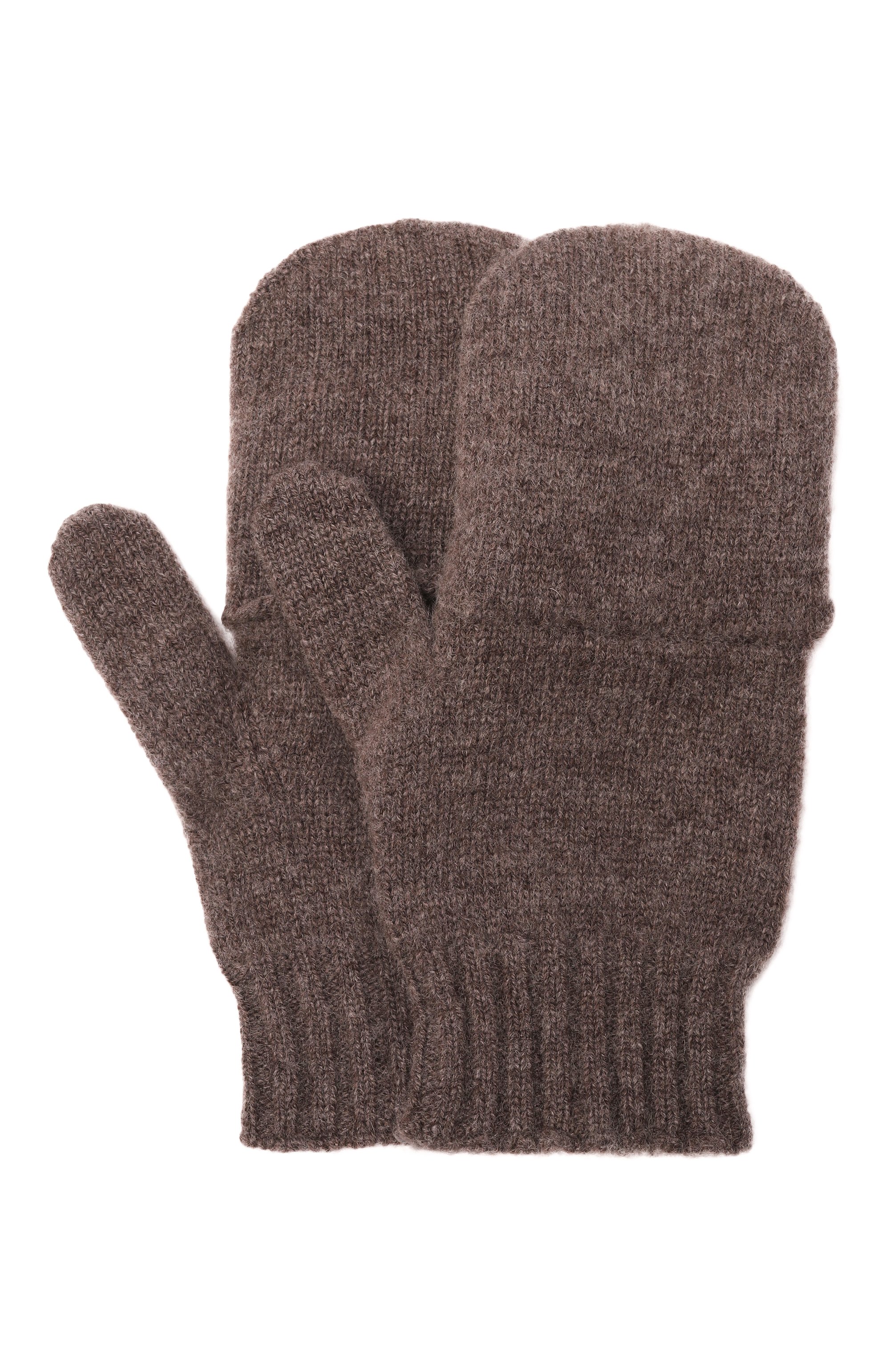 Кашемировые варежки TEGIN коричневого цвета по цене 15800 руб., арт. 1928-3098, фото 1 Кашемировые варежки TEGIN, арт. 1928-3098, фото 1