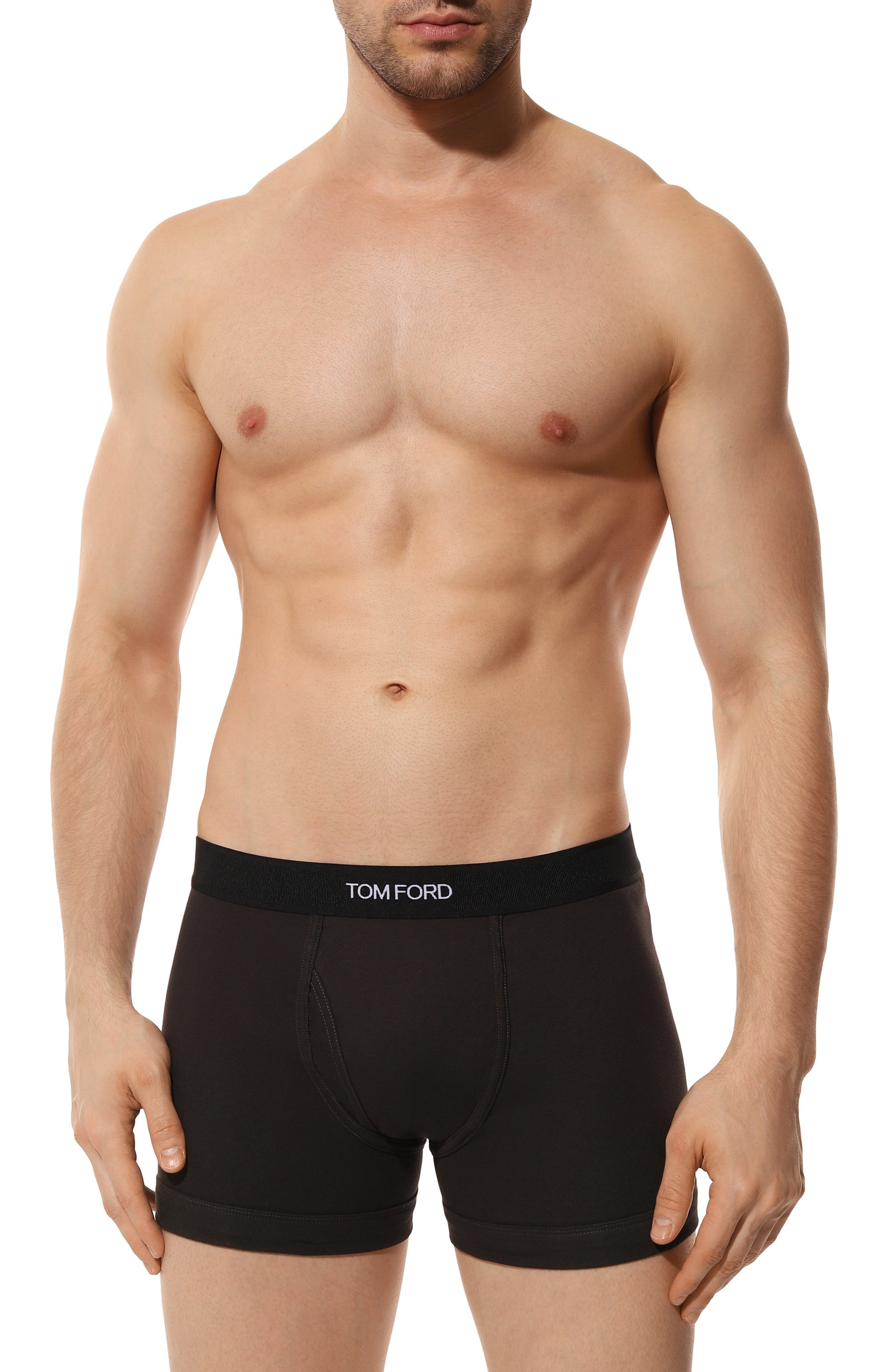 Хлопковые боксеры TOM FORD темно-коричневого цвета по цене 9950 руб., арт. T4LC3/104, фото 2 Хлопковые боксеры TOM FORD, арт. T4LC3/104, фото 2