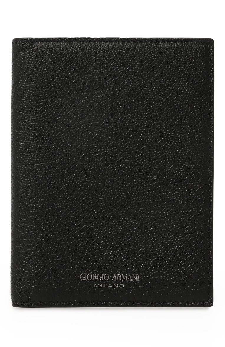 Мужской кожаная обложка для паспорта GIORGIO ARMANI черного цвета, арт. Y2R713/YR56J | Фото 1 (Нос: Не проставлено; Материал: Натуральная кожа; Кросс-КТ: обложки и футляры)