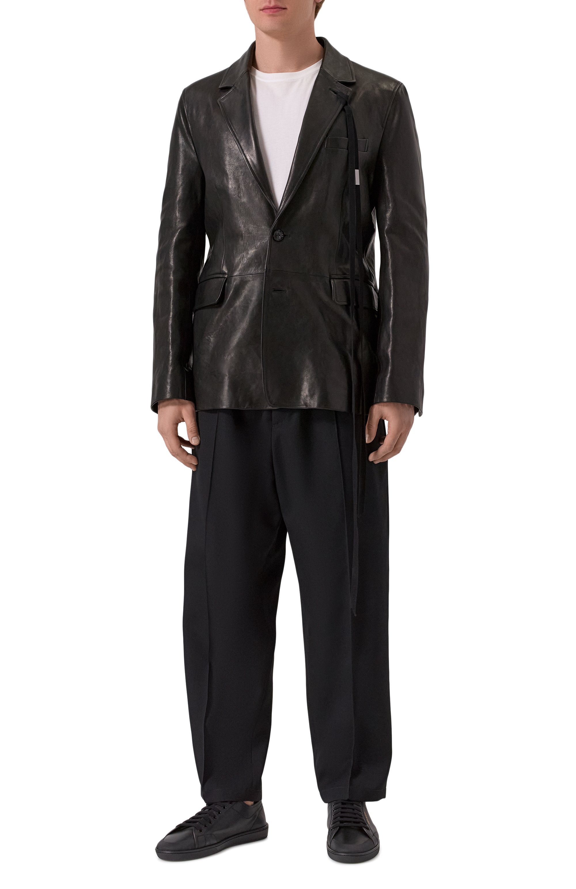 Кожаный пиджак ANN DEMEULEMEESTER, арт. B0012738/LT137, фото 4