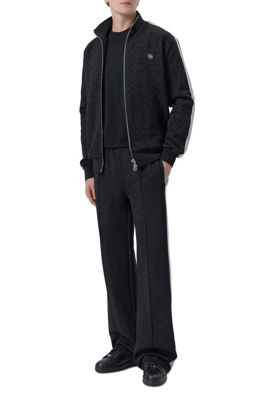 Хлопковая толстовка Philipp Plein SAFC MJB3884 PTE003N Чёрный  SAFC MJB3884 PTE003N Фото 2