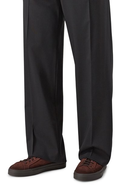 Замшевые кеды gloria SANTONI темно-коричневого цвета по цене 87950 руб., арт. MBGG22120SM0TZIR/S26, фото 3 Замшевые кеды gloria SANTONI, арт. MBGG22120SM0TZIR/S26, фото 3