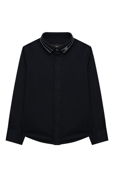 Хлопковая рубашка EMPORIO ARMANI синего цвета по цене 11850 руб., арт. 6H4CP8/1NXYZ, фото 1 Хлопковая рубашка EMPORIO ARMANI, арт. 6H4CP8/1NXYZ, фото 1