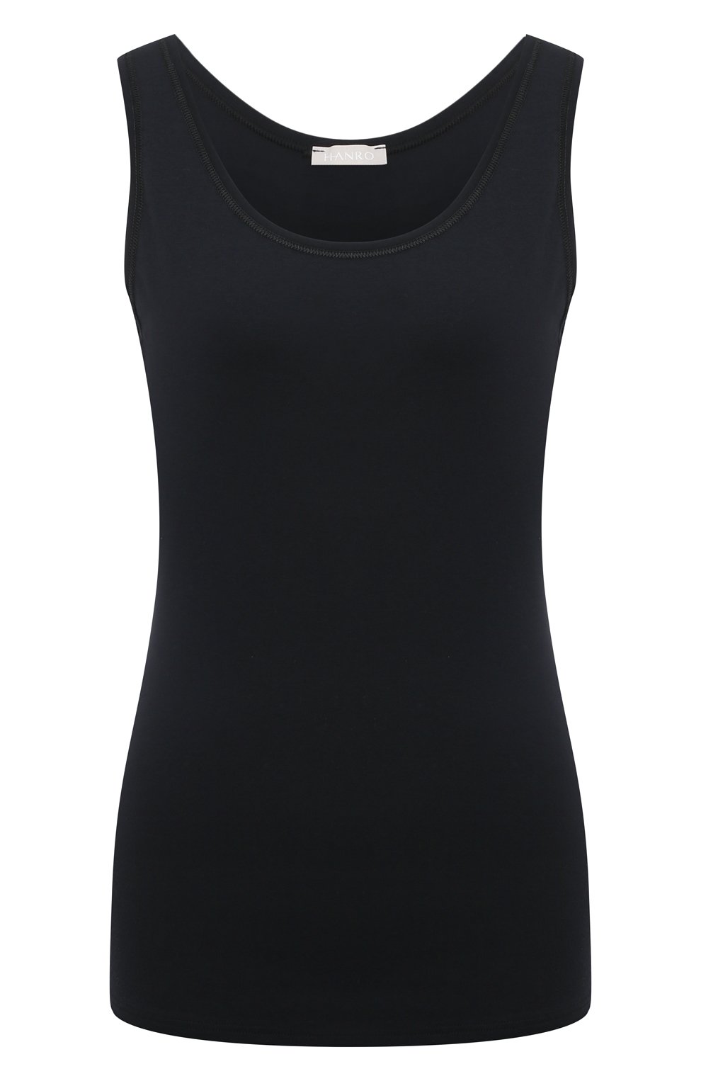 Хлопковая майка HANRO черного цвета по цене 7720 руб., арт. 071406., фото 1 Хлопковая майка HANRO, арт. 071406., фото 1