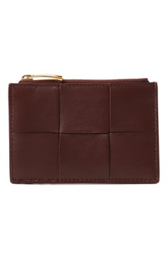 Женский кожаный футляр для кредитных карт BOTTEGA VENETA бордового цвета, арт. 765460/VCQCB | Фото 1 (Нос: Не проставлено; Материал сплава: Проставлено; Материал: Натуральная кожа)