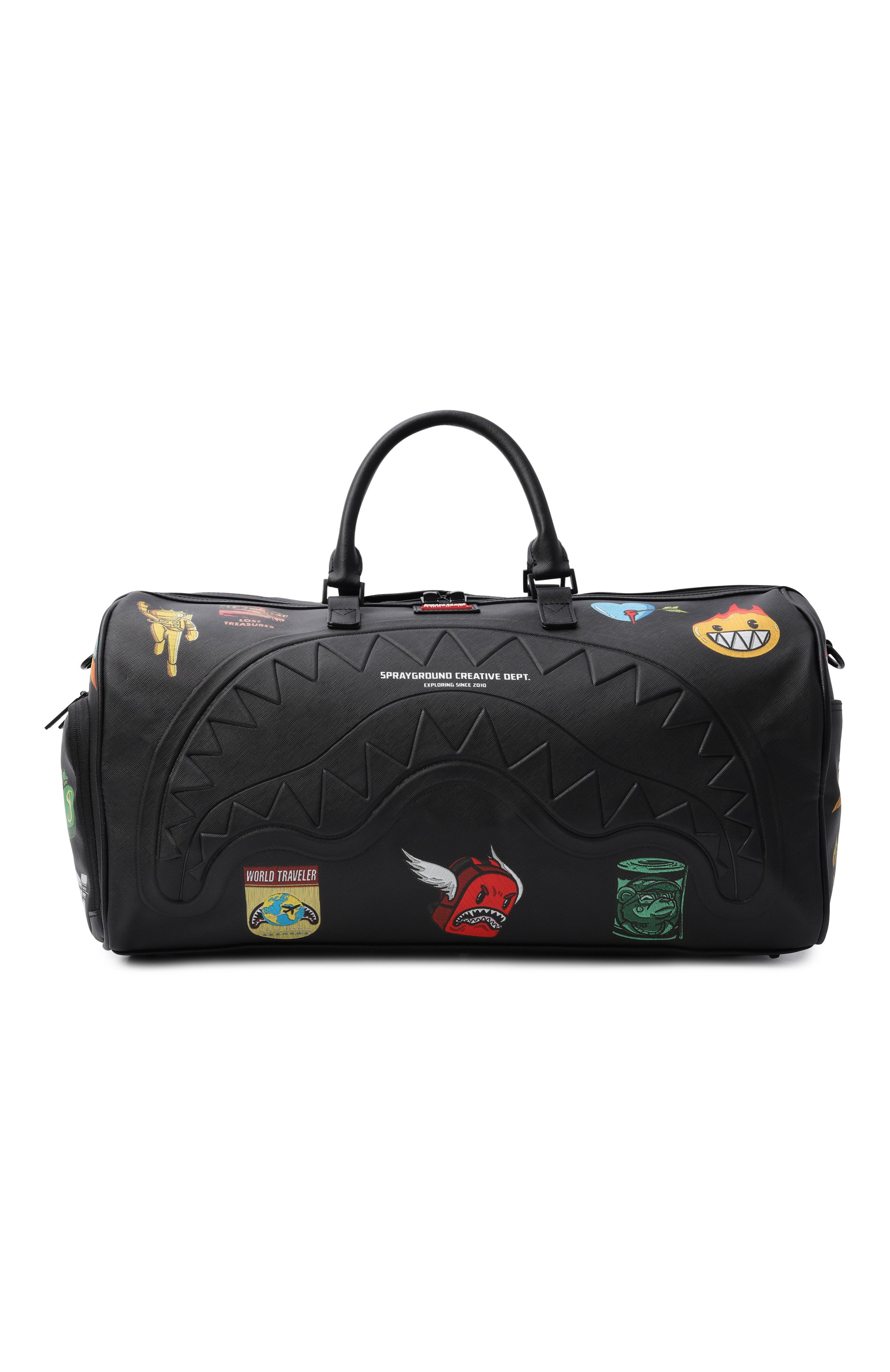 Дорожная сумка the journey begins SPRAYGROUND черного цвета по цене 33450 руб., арт. 910D8287NSZ/CARG0 PATCHES DUFFLE, фото 1 Дорожная сумка the journey begins SPRAYGROUND, арт. 910D8287NSZ/CARG0 PATCHES DUFFLE, фото 1