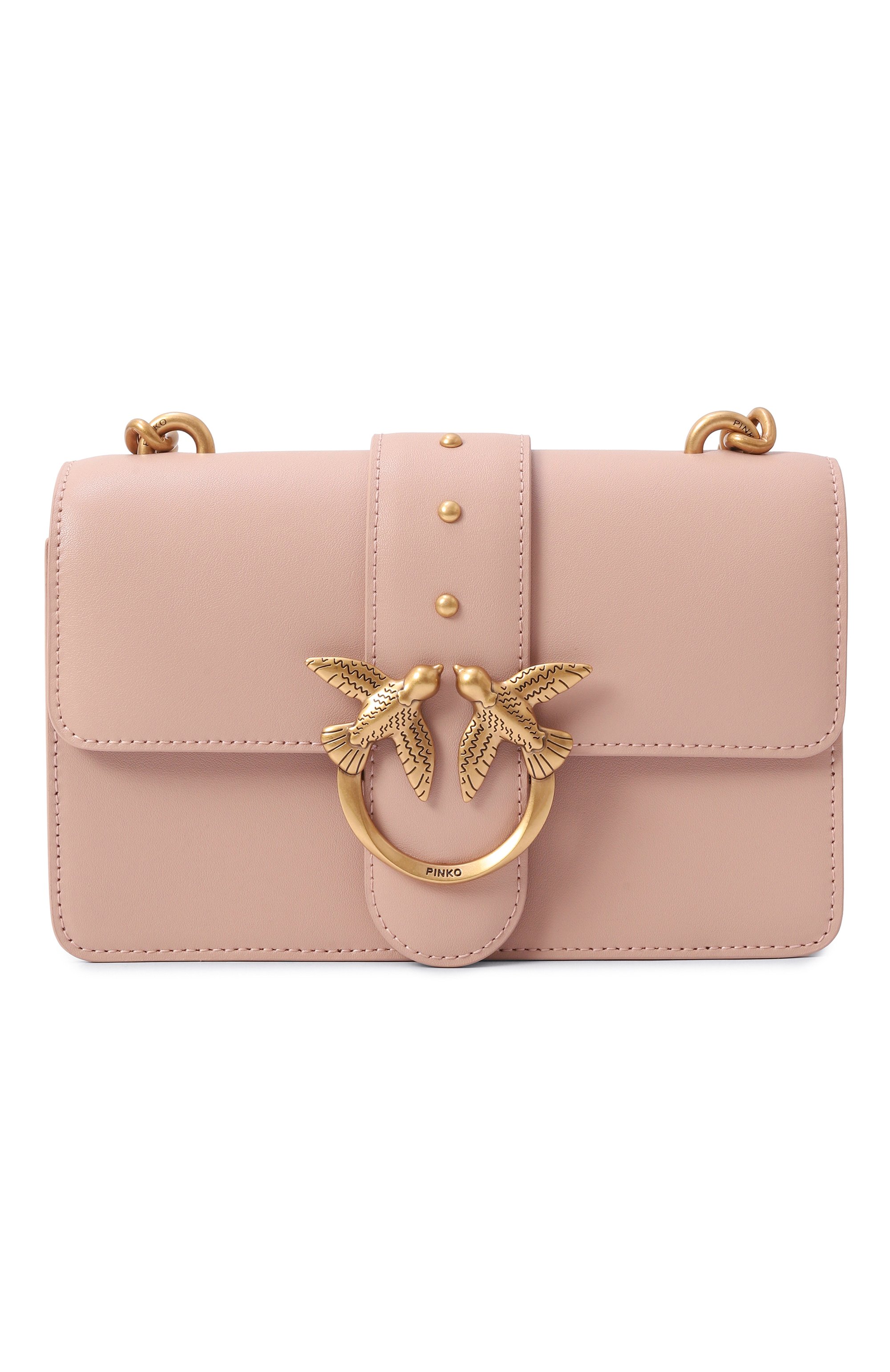 Сумка love one mini PINKO розового цвета по цене 32500 руб., арт. 100059/A0F1, фото 1 Сумка love one mini PINKO, арт. 100059/A0F1, фото 1