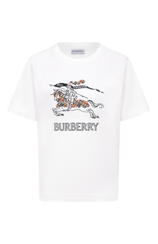 Хлопковая футболка Burberry 8121038 Белый 8121038