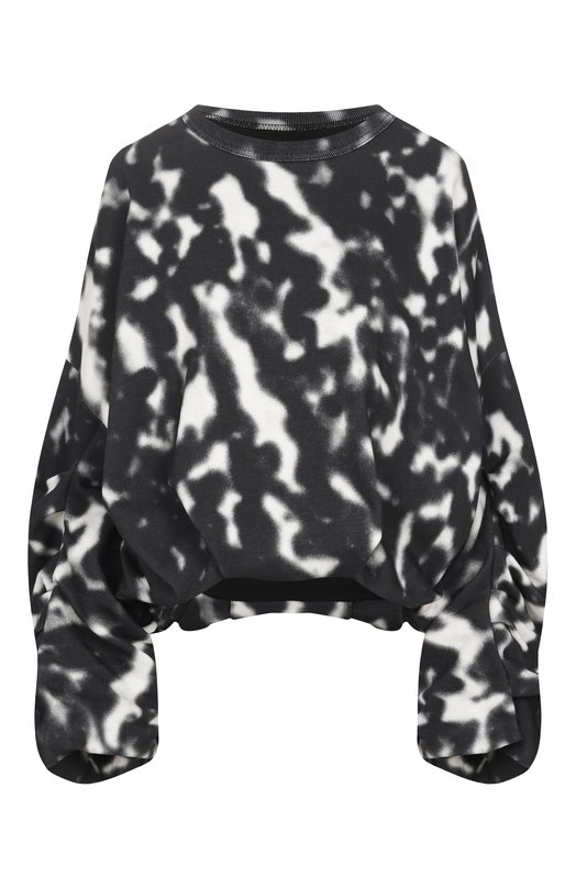 Хлопковый свитшот Dries Van Noten 251-011118-1612 Чёрно-белый 251-011118-1612