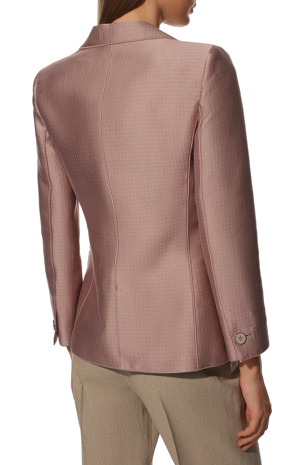 Жакет из хлопка и шелка GIORGIO ARMANI розового цвета по цене 349000 руб., арт. 2SHGG00C/T033W, фото 4 Жакет из хлопка и шелка GIORGIO ARMANI, арт. 2SHGG00C/T033W, фото 4
