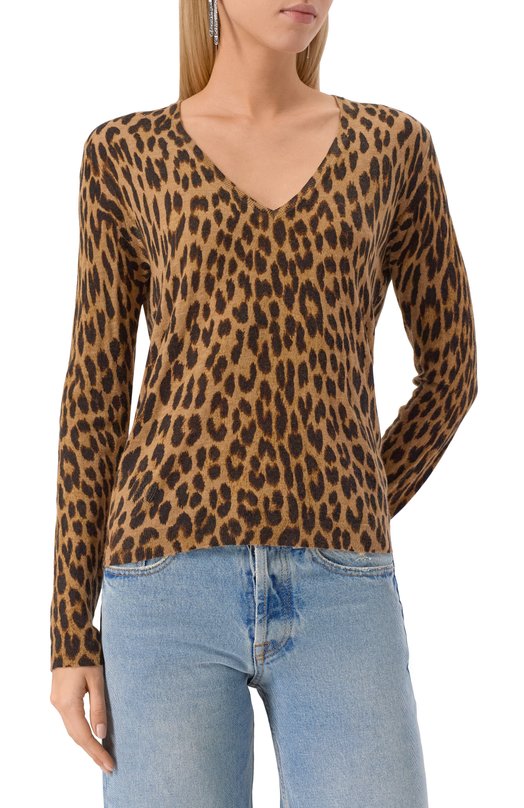 Кашемировый пуловер Zadig and Voltaire KWSW02839 Леопардовый  KWSW02839 Фото 3