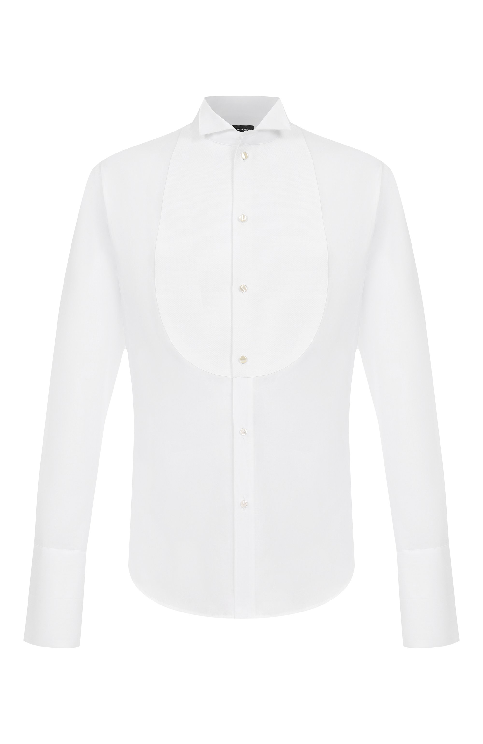 Хлопковая сорочка GIORGIO ARMANI белого цвета по цене 69950 руб., арт. GM000476/TE10075, фото 1 Хлопковая сорочка GIORGIO ARMANI, арт. GM000476/TE10075, фото 1