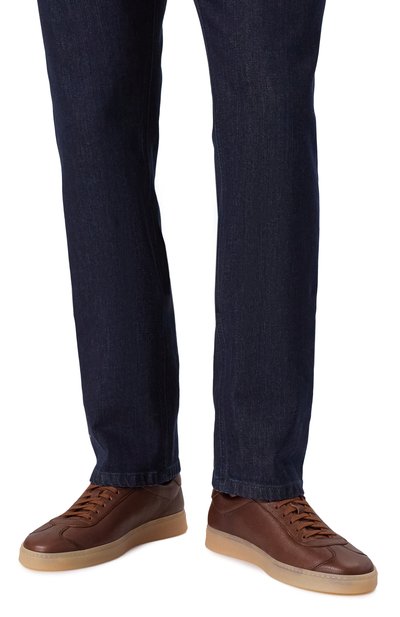 Кожаные кеды H`D`S`N BARACCO темно-коричневого цвета по цене 52500 руб., арт. STAR.C.3*, фото 3 Кожаные кеды H`D`S`N BARACCO, арт. STAR.C.3*, фото 3