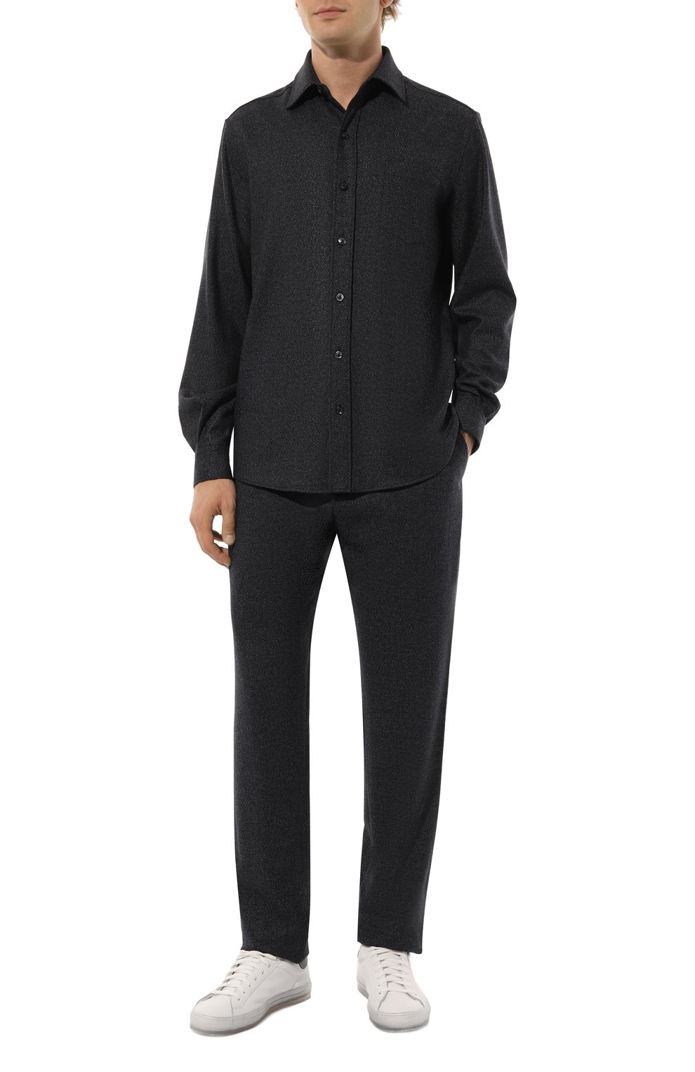 Рубашка из шерсти и вискозы AGNONA темно-синего цвета по цене 87900 руб., арт. TD08U3E/UW014E, фото 2 Рубашка из шерсти и вискозы AGNONA, арт. TD08U3E/UW014E, фото 2