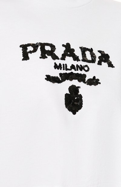 Хлопковая футболка PRADA, арт. 3560AR-103H-F0009-212, фото 5