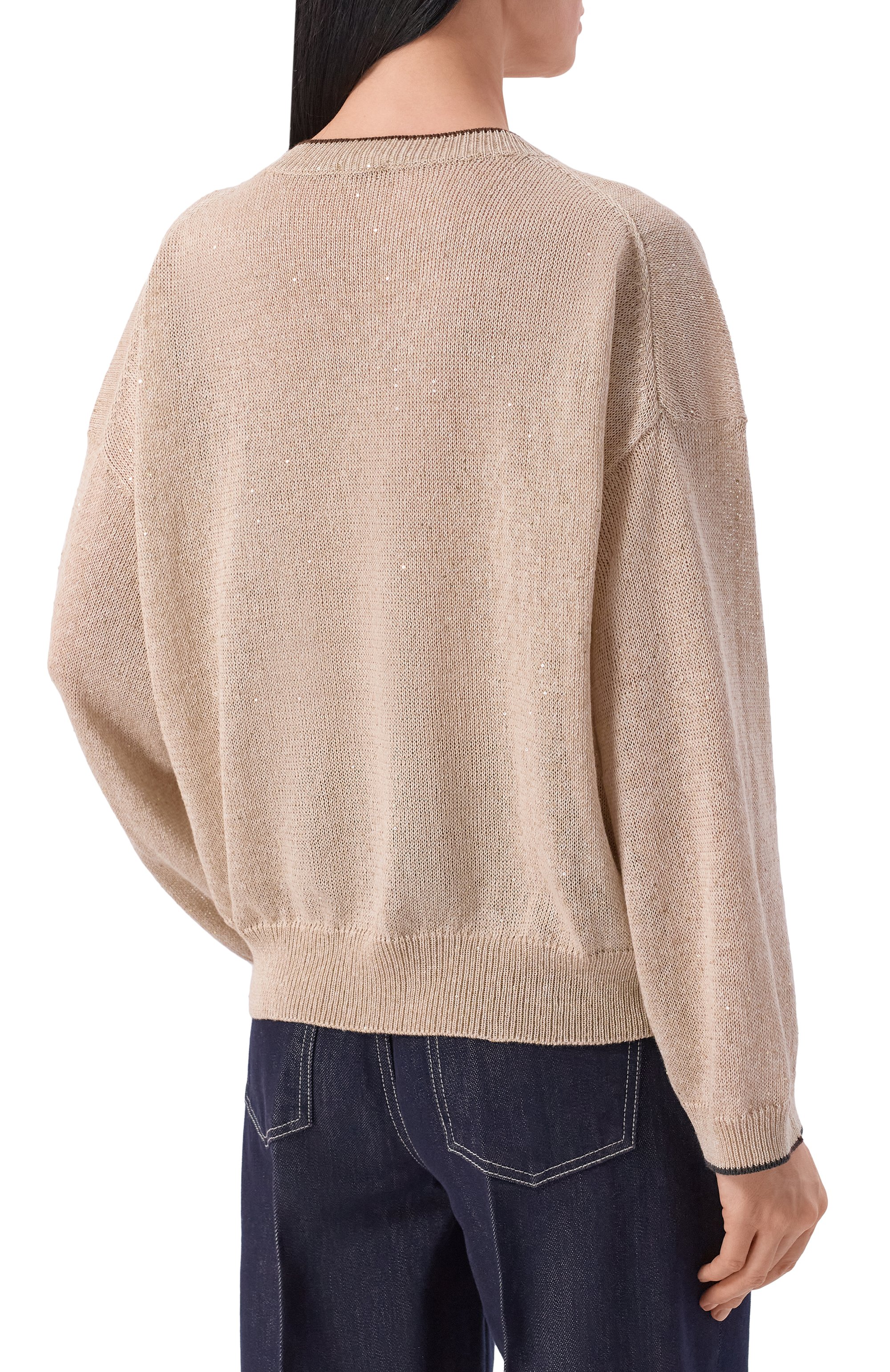 Льняной пуловер BRUNELLO CUCINELLI, арт. MDT796410, фото 4