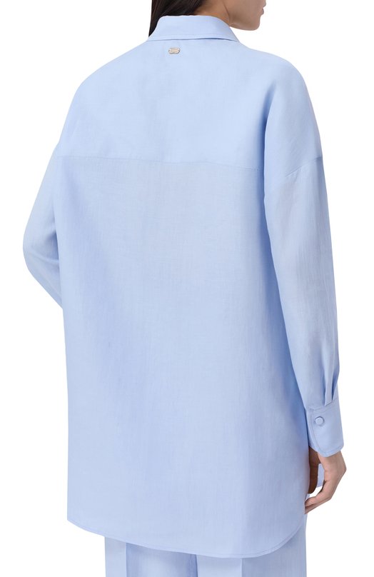 Льняная рубашка Agnona TD1113E/U3049E Голубой  TD1113E/U3049E Фото 4