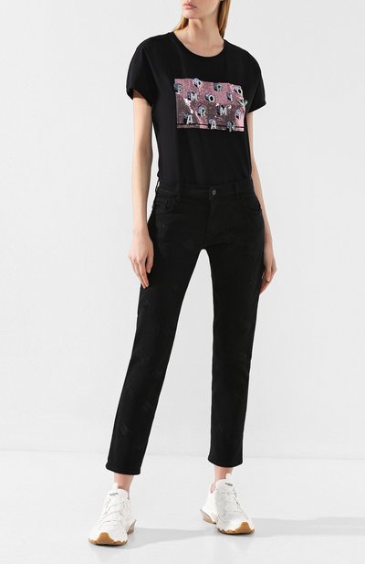 Хлопковая футболка EMPORIO ARMANI черного цвета по цене 23800 руб., арт. 6G2T7X/2J7SZ, фото 2 Хлопковая футболка EMPORIO ARMANI, арт. 6G2T7X/2J7SZ, фото 2