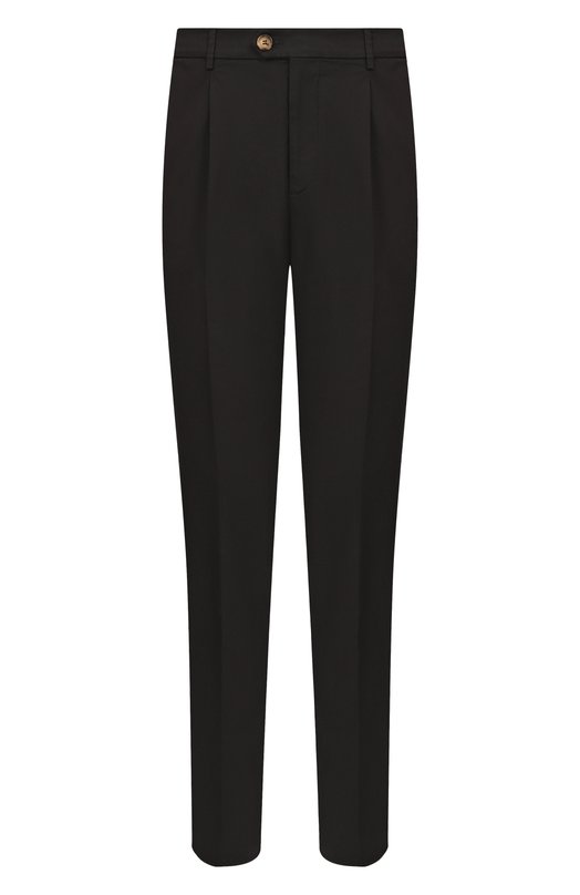 Хлопковые брюки Brunello Cucinelli M289LE1450 Чёрный M289LE1450