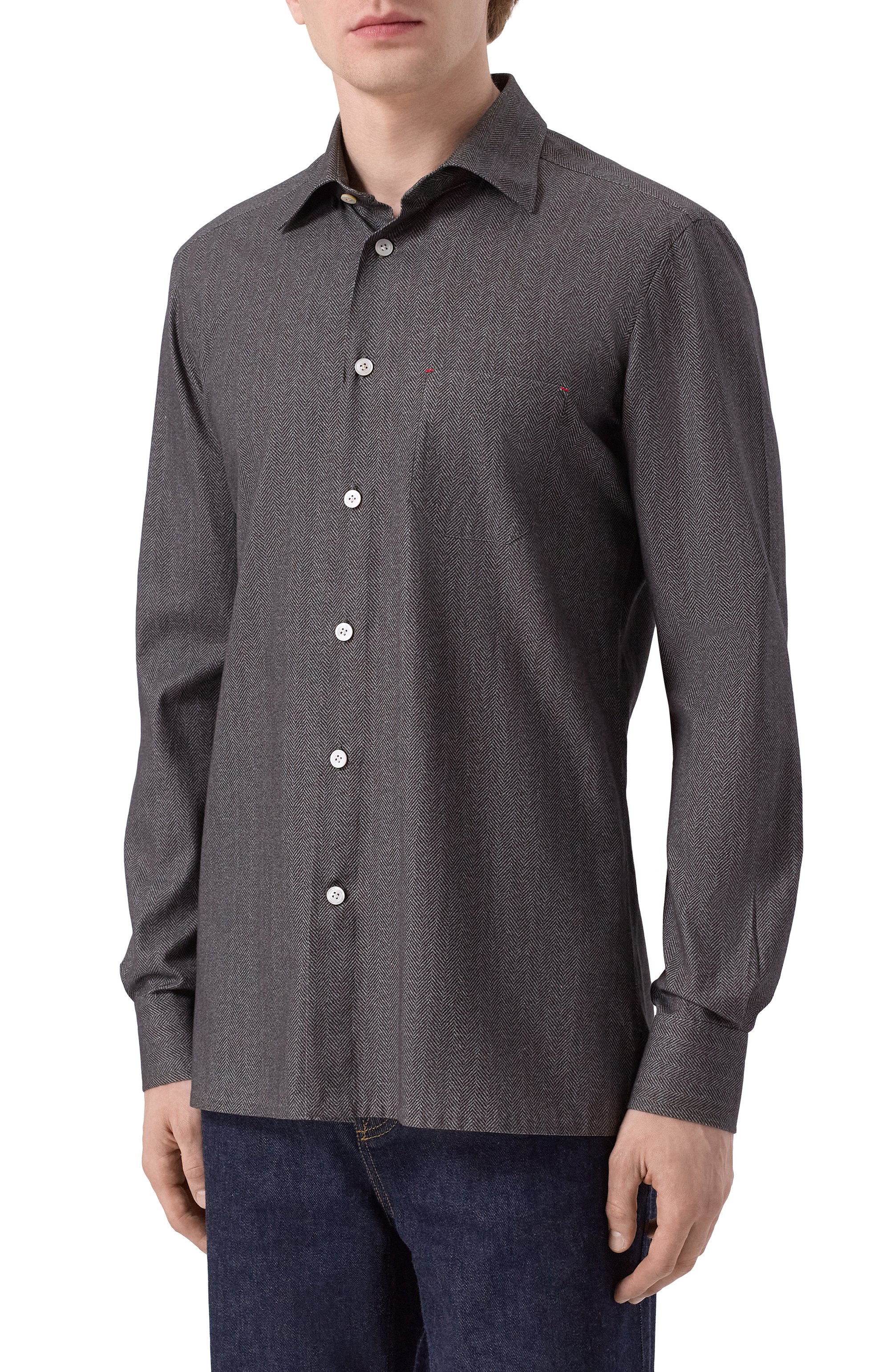 Хлопковая рубашка KITON, арт. UMCNERH0908607, фото 3