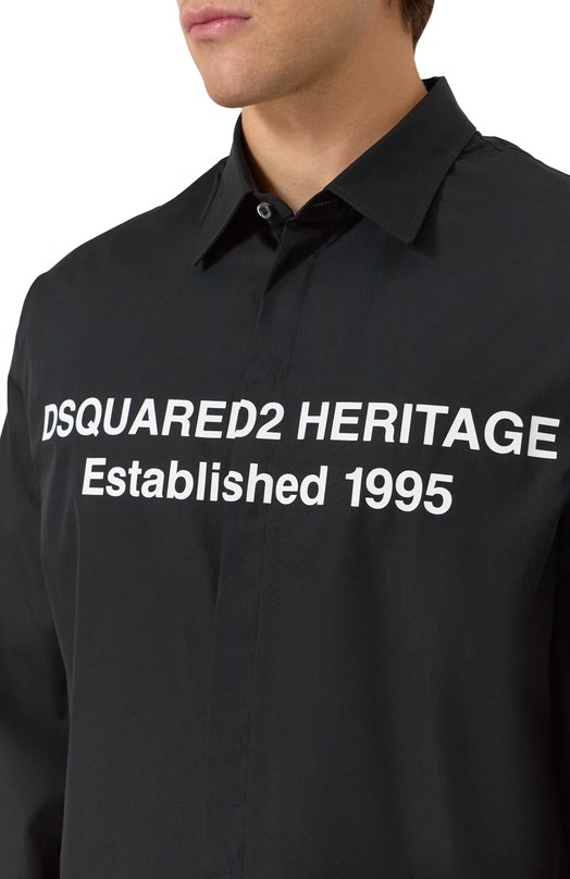 Хлопковая рубашка Dsquared2 S74DM0949/S36275 Чёрный  S74DM0949/S36275 Фото 5