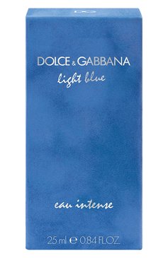 Парфюмерная вода light blue eau intense (25ml) DOLCE & GABBANA бесцветного цвета, арт. 8057971181339 | Фото 3 (Тип аромата: Цветочный, Фруктовый; Региональные огранич�ения белый список (Axapta Mercury): Не проставлено; Нос: Не проставлено; Тип продукта - парфюмерия: Парфюмерная вода; Ограничения доставки: flammable)