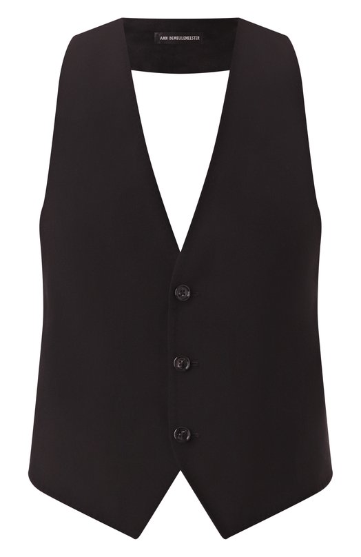 Жилет из вискозы Ann Demeulemeester B0012501/FA558 Чёрный B0012501/FA558