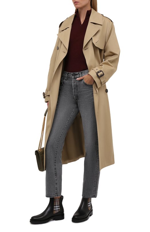 Кожаные ботинки Allostock Chk Burberry 8042363 Чёрный  8042363 Фото 2
