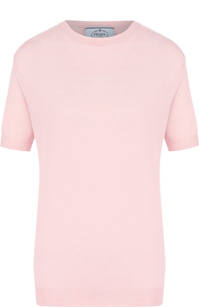 Однотонный вязаный топ с коротким рукавом PRADA, арт. P24V22-J2N-F0384, фото 1