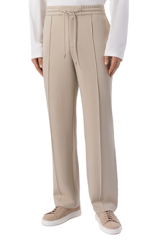 Хлопковые брюки 12 STOREEZ 136583 Бежевый  136583 Фото 3