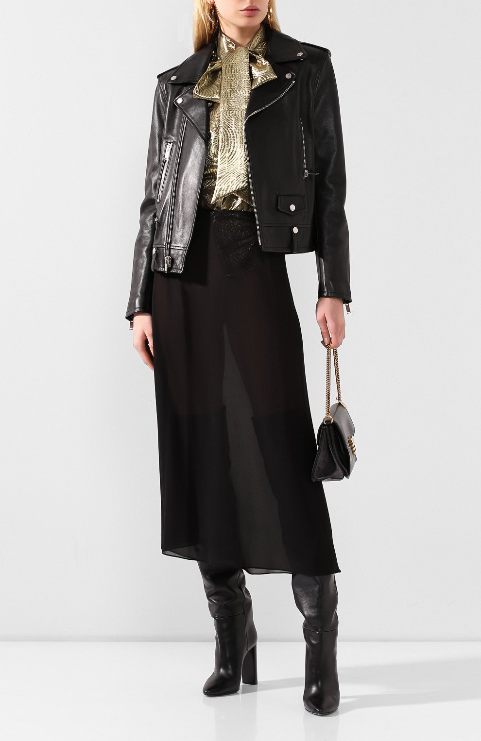 Шелковая юбка SAINT LAURENT, арт. 623880/Y059R, фото 2