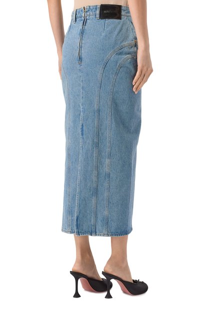 Джинсовая юбка NINA RICCI голубого цвета по цене 67950 руб., арт. 25PDJU027/C01095, фото 4 Джинсовая юбка NINA RICCI, арт. 25PDJU027/C01095, фото 4