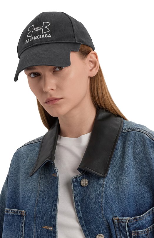 Хлопковая бейсболка Balenciaga 807145/410B2 Чёрный  807145/410B2 Фото 3